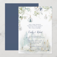 Dusty Blue Sage Vert Floral neige Globales Mariage