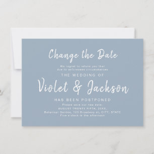 Invitation Dusty blue script minimal modifier le mariage de d