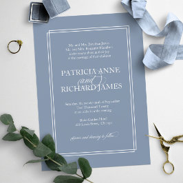 Invitation Dusty Blue Simple élégant Mariage formel