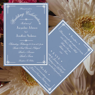 Invitation Dusty Blue tout en un RSVP E-mail Mariage de site
