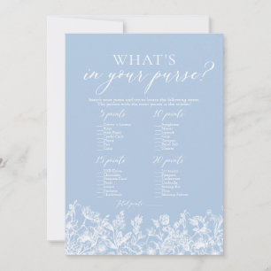 Invitation Dusty Blue What's In Your Purse Fête des mariées J