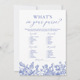 Invitation Dusty Blue What's In Your Purse Fête des mariées J