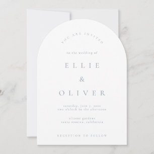 Invitation Dusty Blue & White Boho Arch Mariage moderne