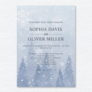 Invitation Dusty Blue Winter Wonderland