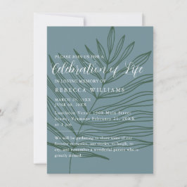 Invitation Dusty Blueish Minimal Celebration of Life