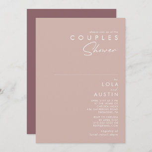 Invitation Dusty Boho   Douche Couples Roses et violets