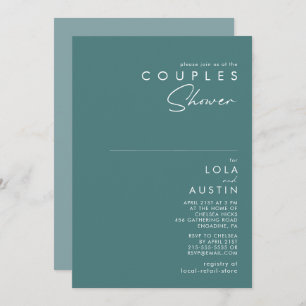 Invitation Dusty Boho   Douche Couples Vert et Bleu