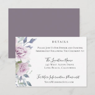 Invitation Dusty Garden Floral Détails du Mariage