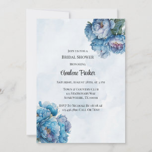 Invitation Dusty Navy Paint Peony Fête des mariées
