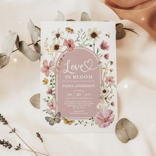 Invitation Dusty Pink Love in Bloom Fleur sauvage Fête des ma