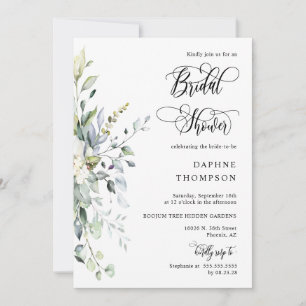 Invitation Dusty Purple Greenery Fête des mariées QR Code Pho