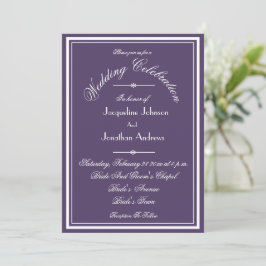 Invitation Dusty Purple tout en un RSVP Mariage de site Web d