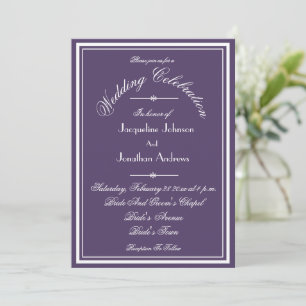 Invitation Dusty Purple tout en un RSVP Mariage de site Web d