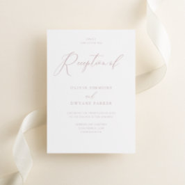 Invitation Dusty rose & blanc Belle Réception de mariage