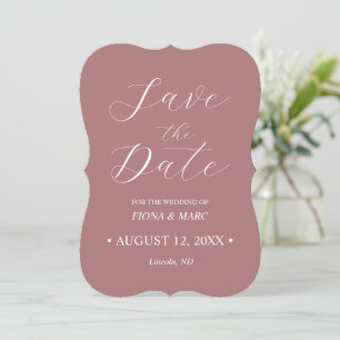 Invitation Dusty rose calligraphie mariage enregistrer la car
