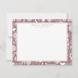 Invitation Dusty Rose Easter Egg Frame Note Card