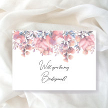 Dusty Rose Floral be bridesmaid proposition