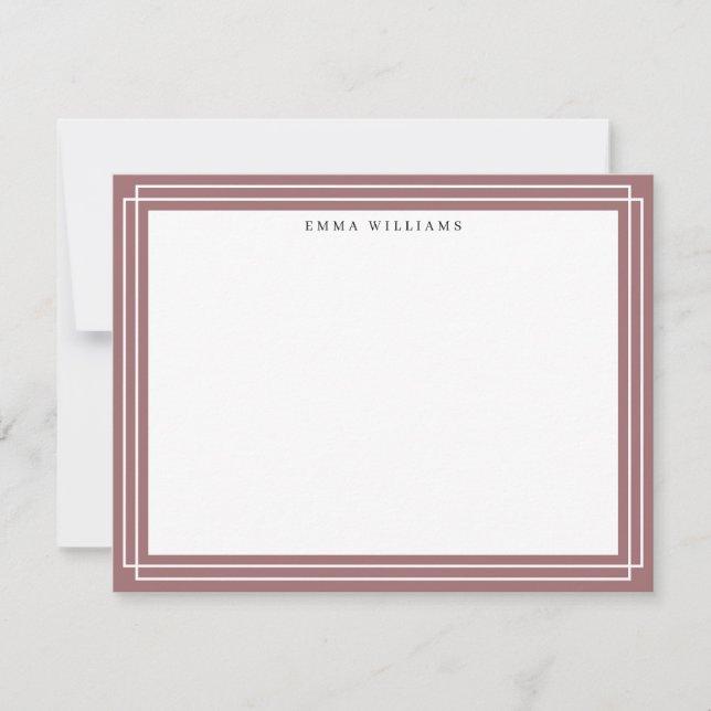 Invitation Dusty Rose Frame Note Card (Devant)