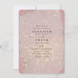 Invitation Dusty Rose Glam Gold Parties scintillant Élégant r