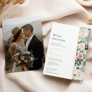 Invitation Dusty Rose Gold Sage Photo Vintage Nous sommes eng