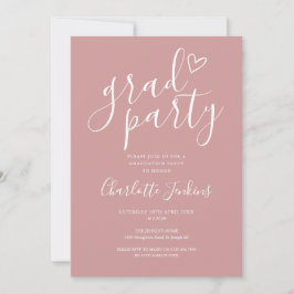 Invitation Dusty Rose Grad Party Script Grad Party