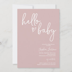 Invitation Dusty rose minimaliste Baby shower moderne Boho