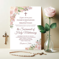 Dusty Rose rose Floral moderne Mariage catholique 