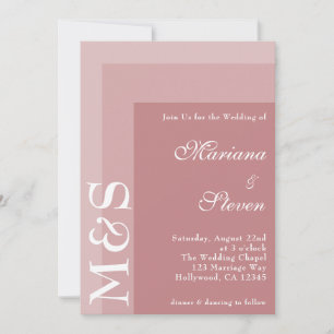 Invitation Dusty Rose Simple Moderne Chic Script Mariage Invi