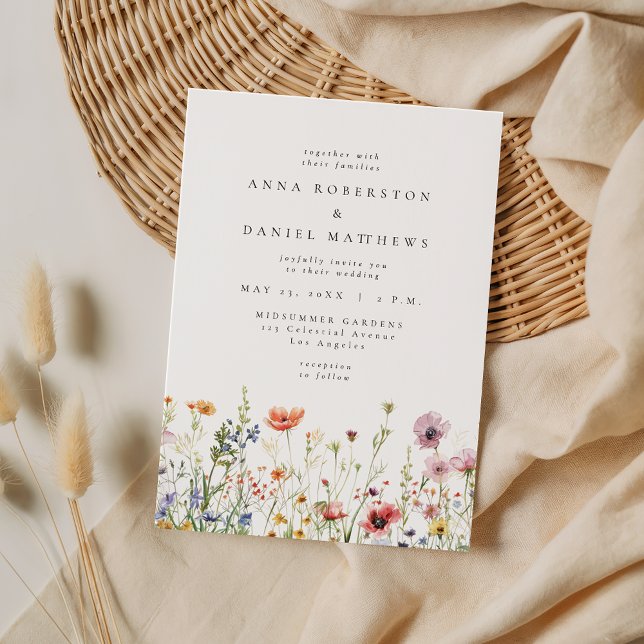 Invitation Dusty Rose Wildflower Wedding (Créateur téléchargé)