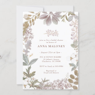 Invitation Dusty Sage Lavender Fête des mariées végétale flor