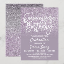 Dusty violet gris Faux Parties scintillant Ombre Q