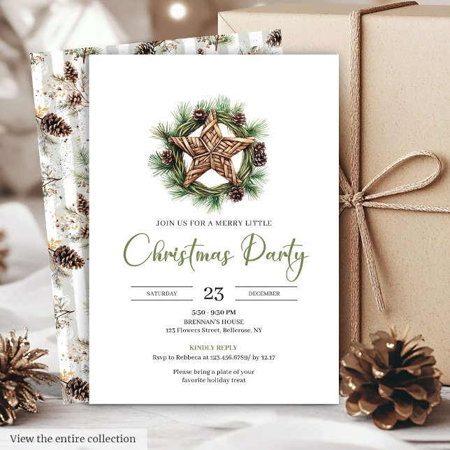 Invitation Earthy Boho Watercolor Botanical Christmas Invite (Earthy Boho Watercolor Botanical Christmas Invite

)