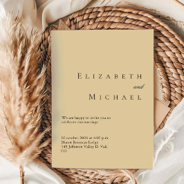 Invitation Earthy Minimalist Pale Beige Wedding QR Code