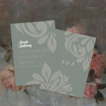 Earthy Olive savoureux Elegant Mariage damassé