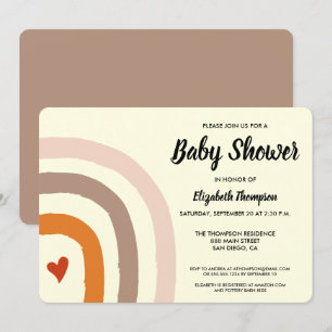 Invitation Earthy Rainbow Baby, un bébé moderne et neutre