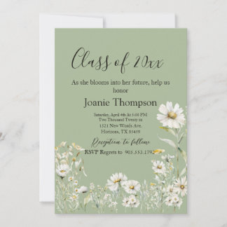 Invitation Earthy Sage & Botanical Greenery Graduation
