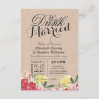 EAT Boire et être marié Chic Linen Floral Mariage