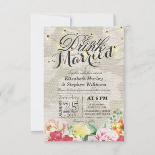 Invitation EAT Boire et être marié String Light Chic Floral