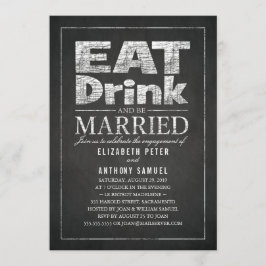 Invitation Eat Drink Be Marry Funny Engagement Party