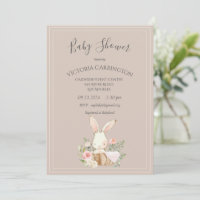 Eau de lapin Baby shower Brown Floral