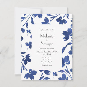 Invitation Eau d'Indigo - tiges de fleurs