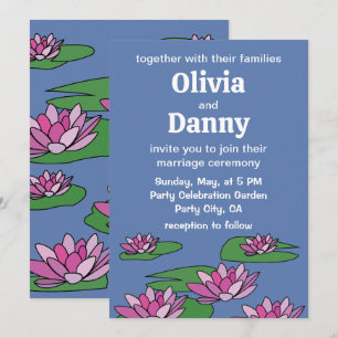 Invitation Eau Lily Floral Fleurs Nature Mariage botanique