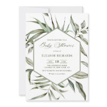 Eau rustique Baby shower de cadre vert