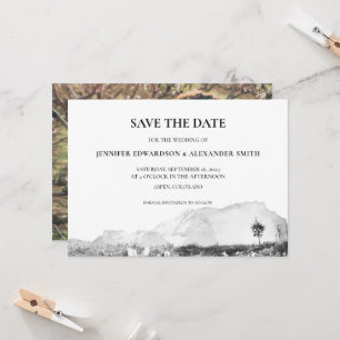 Invitation Eau rustique montagne du pays Enregistrer la date