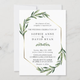 Invitation Eau verdoyante Mariage géométrique