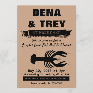 Invitation Ébullition Inviation, wedding shower d'écrevisses