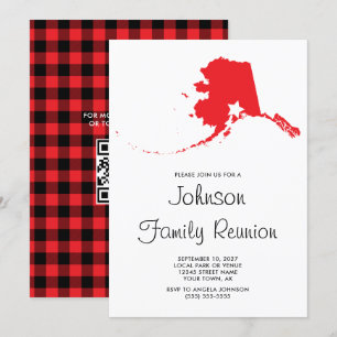 Invitation Écarlate plaid Buffalo Réunion de famille Alaska