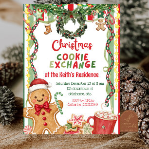 Invitation Échange de biscuits de Noël farfelu pour les Fêtes