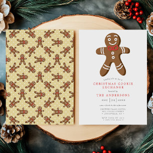 Invitation Échange de biscuits de Noël homme en pain d'épices