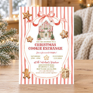 Invitation Échange de biscuits de Noël Maison en pain d'épice